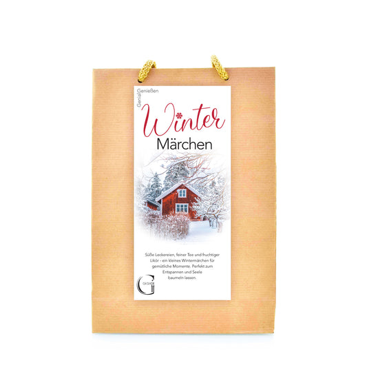 Liebevoll zusammengestelltes Winter-Geschenkset von Genial Genießen mit feinen Delikatessen für gemütliche Genussmomente