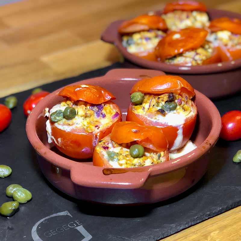 Gefüllte Tomaten mit Feta und Kapern