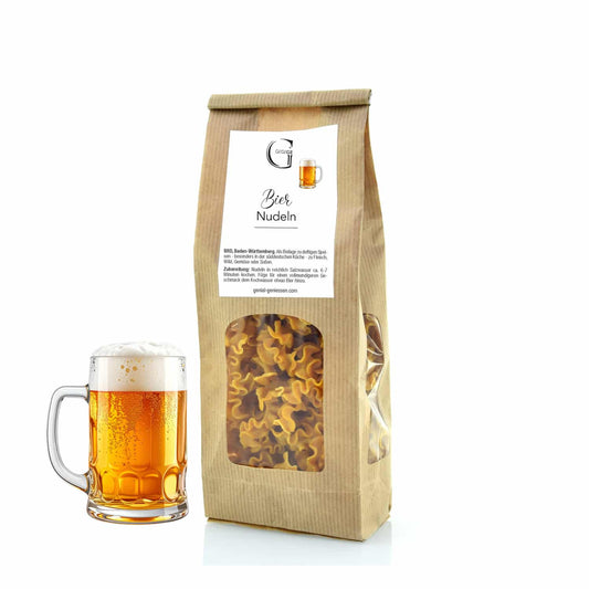 Bier Nudeln klein.