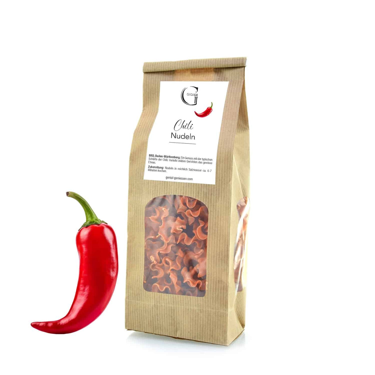 Chili Nudeln klein.