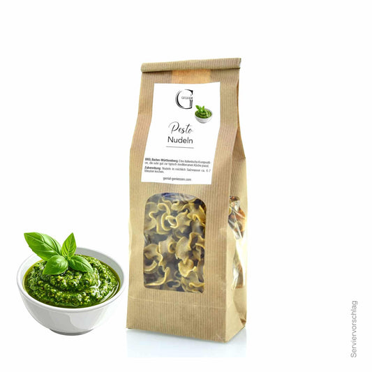 Pesto Nudeln klein.