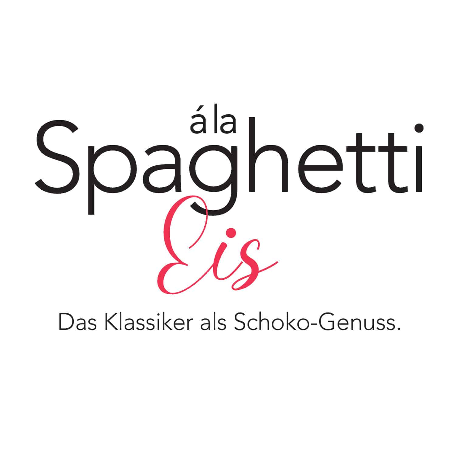 Spaghettieis Schokoladentafel von Hand gemacht mit Banderole