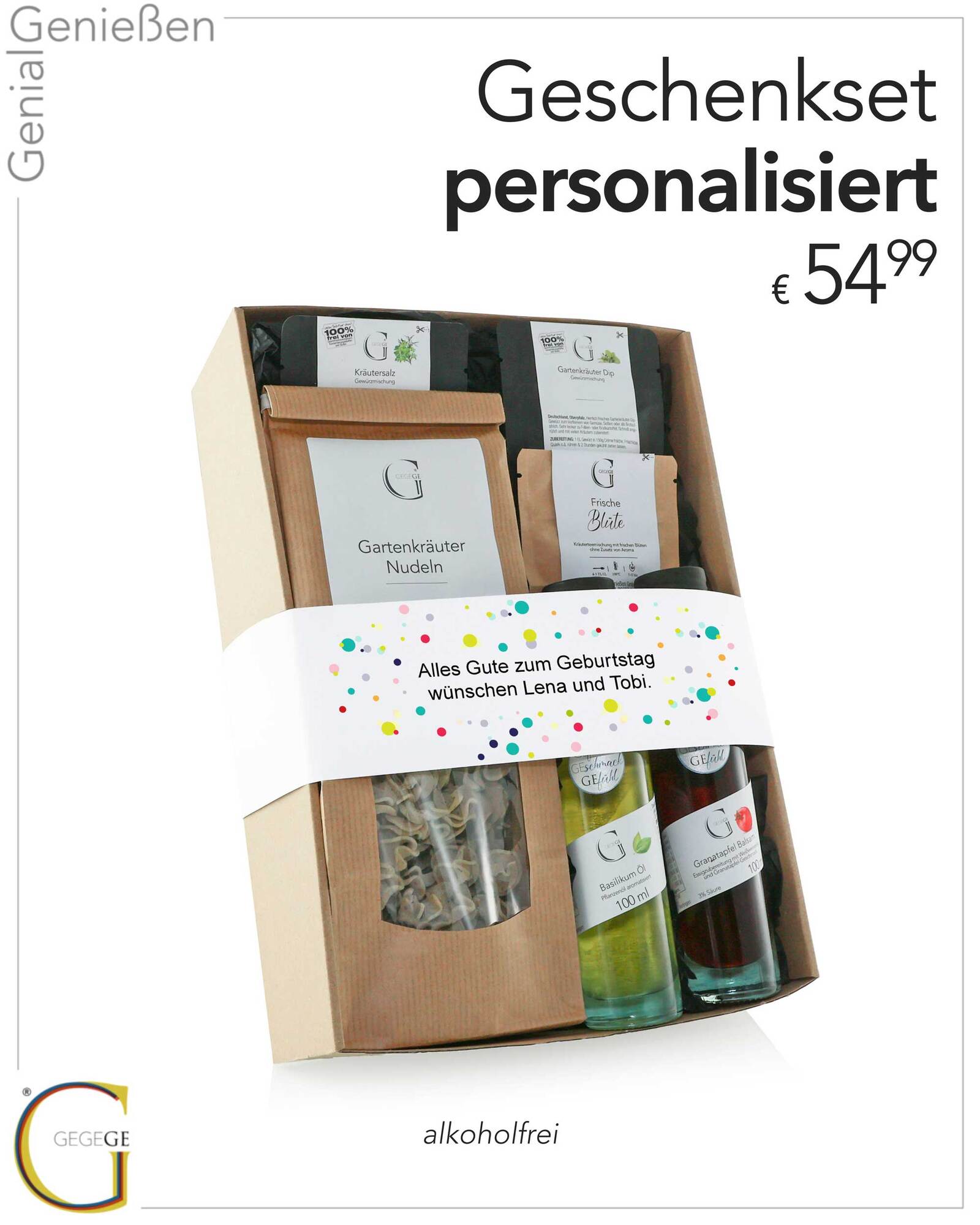 Geschenkset personalisiert groß ohne Alk