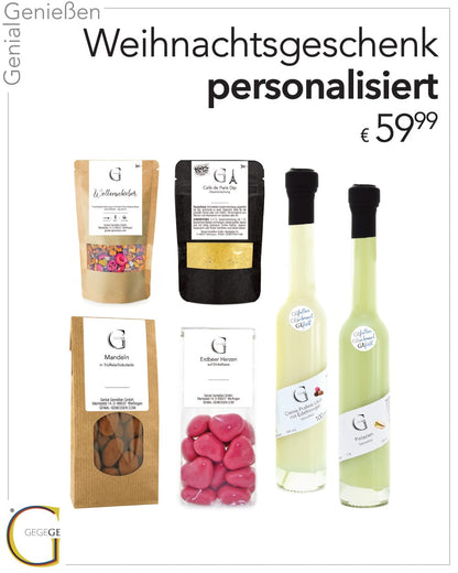 Personalisiert weihnachtlich groß mit Alkohol