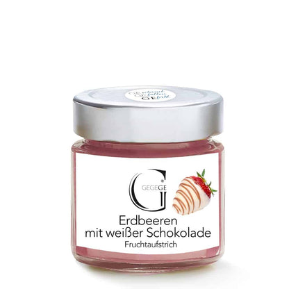 Fruchtaufstrich Erdbeeren mit weißer Schokolade