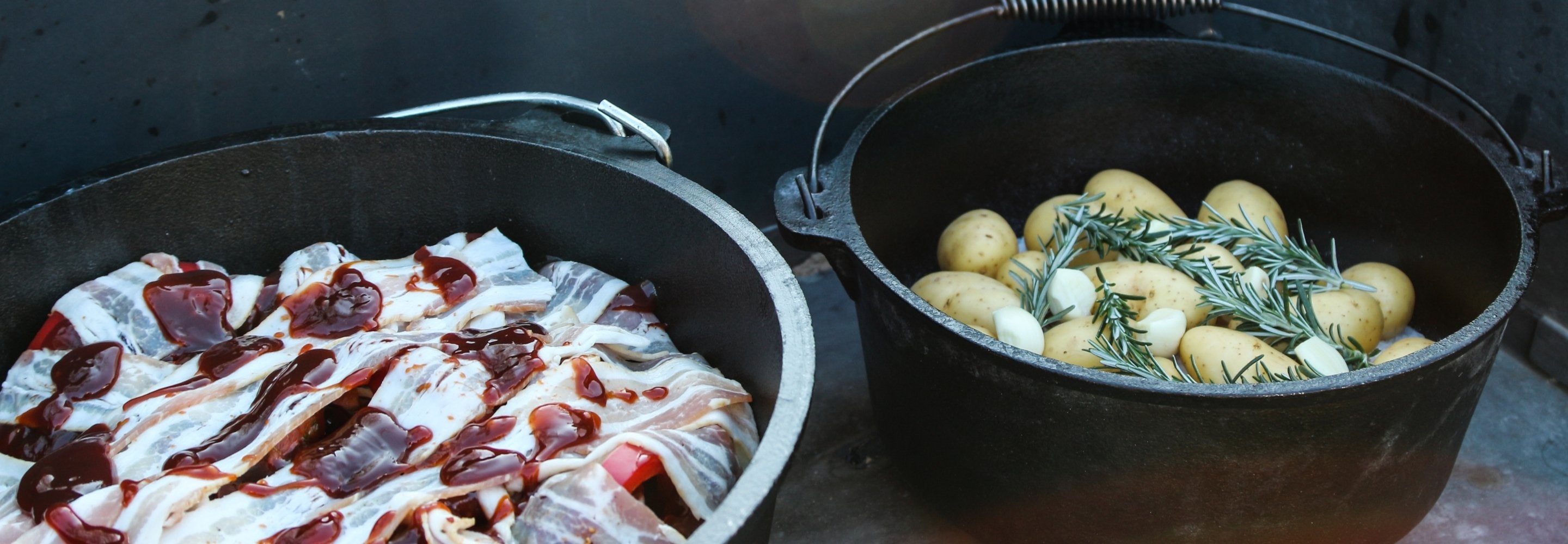 Zwei Dutch Oven kochen mit Mobile Kochschule von Dutch Oven Profi Andreas Bauer