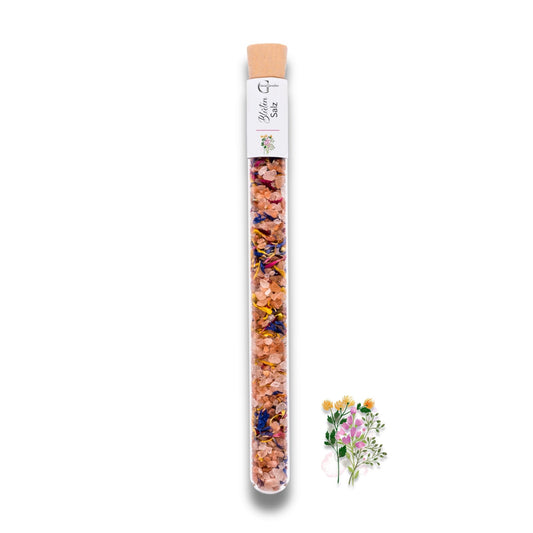 Blüten Salz im Reagenzglas