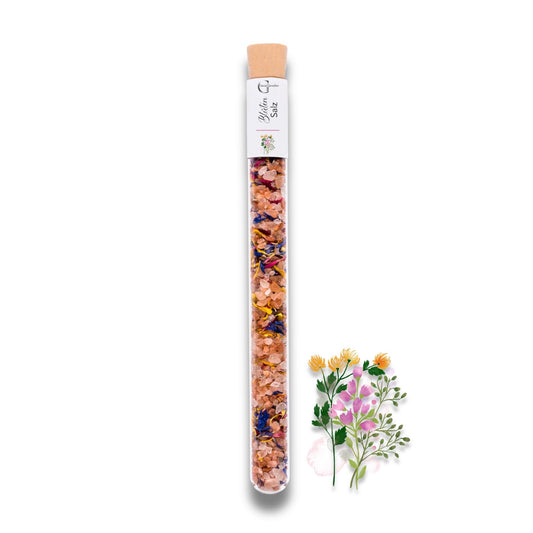Blüten Salz im Reagenzglas