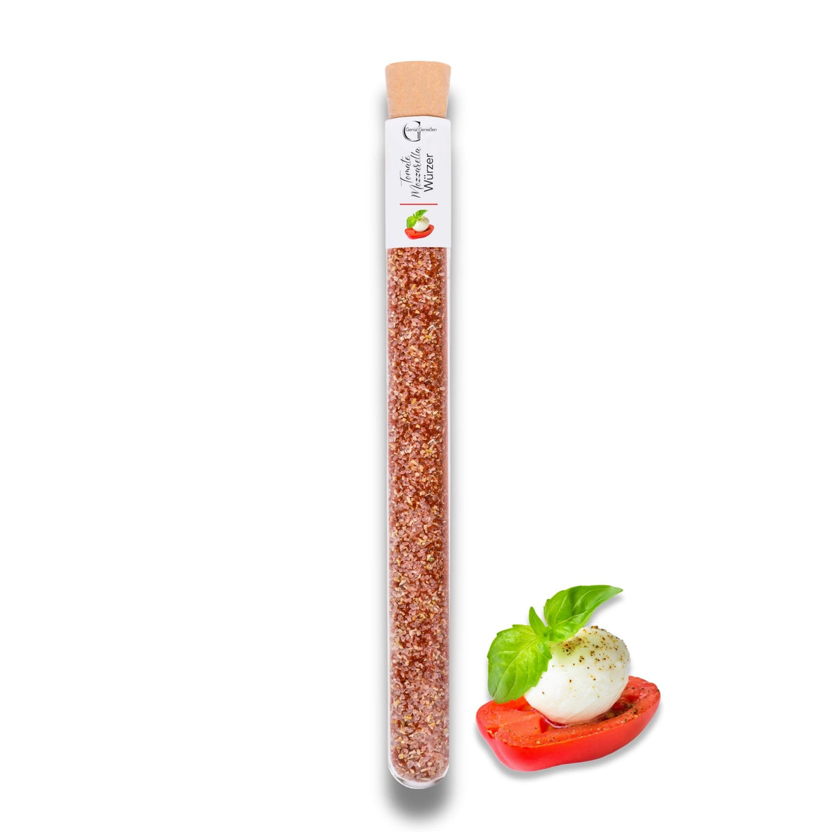 Tomate Mozzarella Würzer im Reagenzglas
