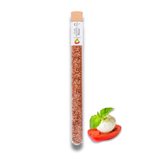 Tomate Mozzarella Würzer im Reagenzglas
