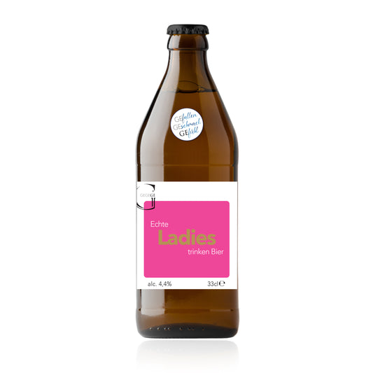Lady Spruch Bier in der Flasche