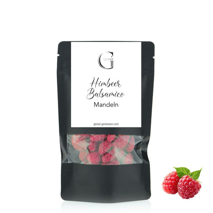 Handgefertigte gebrannte Mandeln mit Himbeer-Balsamico