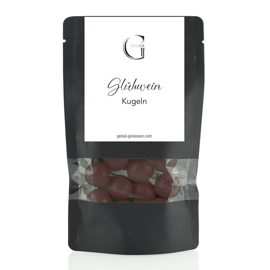 Schokoladenkugeln mit flüssigem Glühweinkern