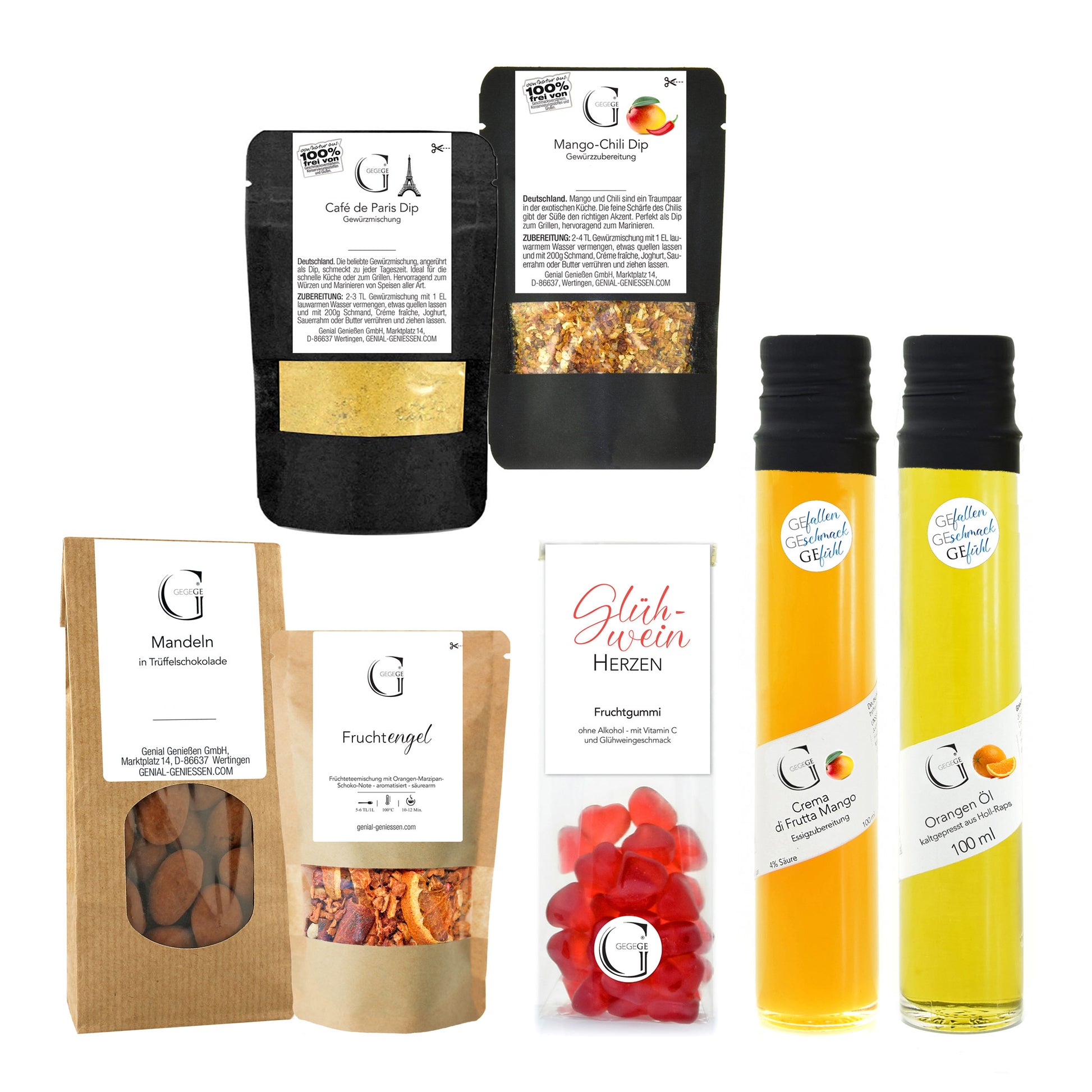 Fröhliche Weihnachten Geschenkset von Genial Genießen ohne alkoholische Getränke mit winterlichen Genussmomenten und festlicher Optik.