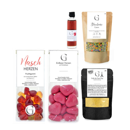 Genial Genießen Hobby-Set „Yoga & Innere Balance“ mit wohltuenden Genussprodukten und Feinkostspezialitäten in ansprechender Geschenkbox, ideal für Momente der Ruhe, Achtsamkeit und Entspannung.