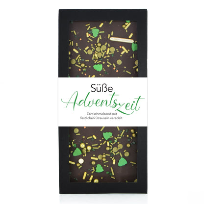 Schokoladentafel Süße Adventszeit mit Weihnachtlichen Streuseln