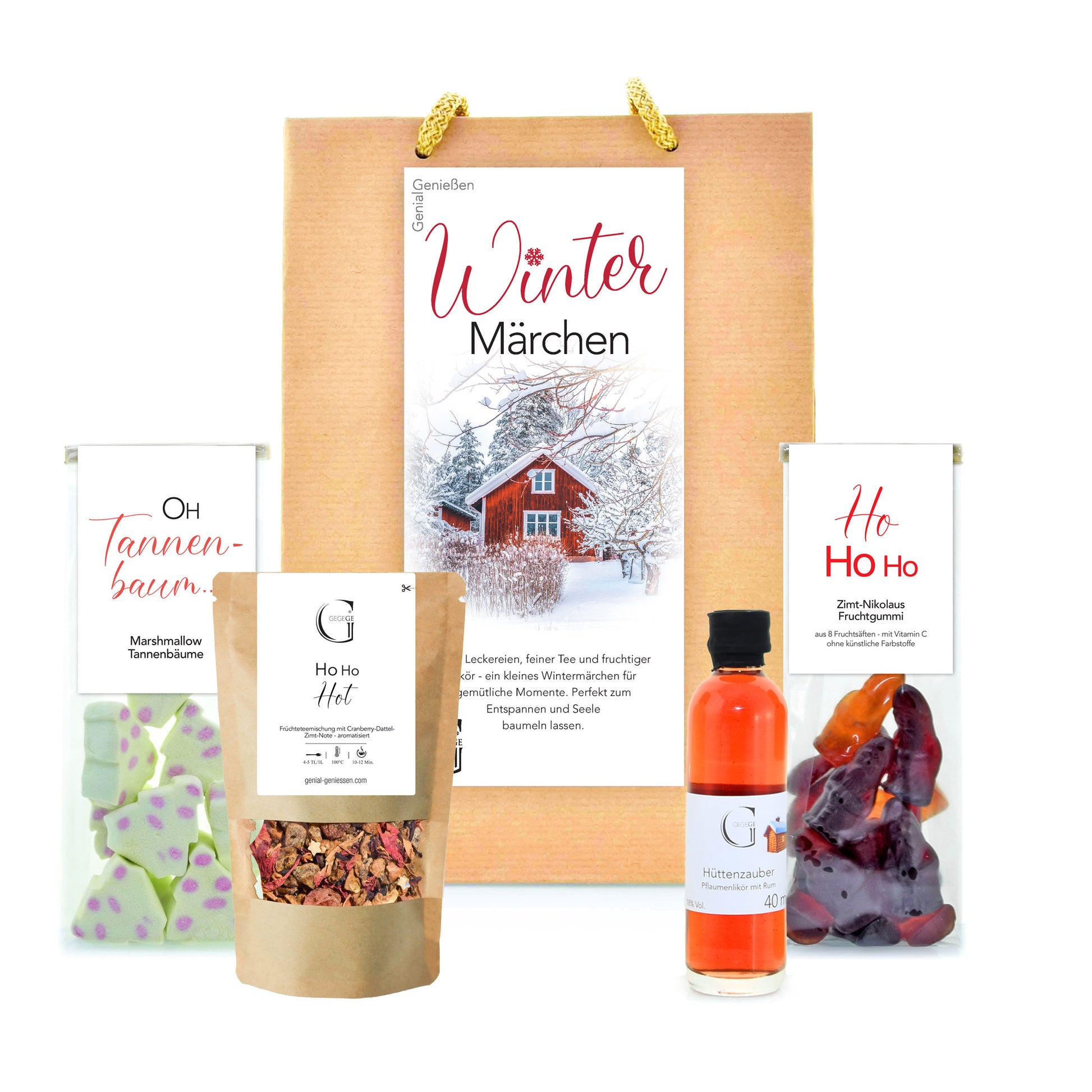 Genial Genießen Wintermärchen Geschenktüte mit winterlichen Spezialitäten und ausgewählten Genussprodukten für die kalte Jahreszeit