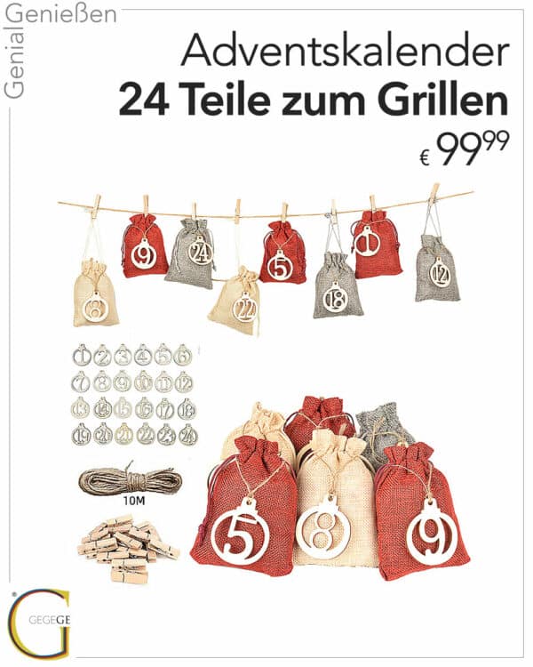 Adventskalender Grillen 24 Teile