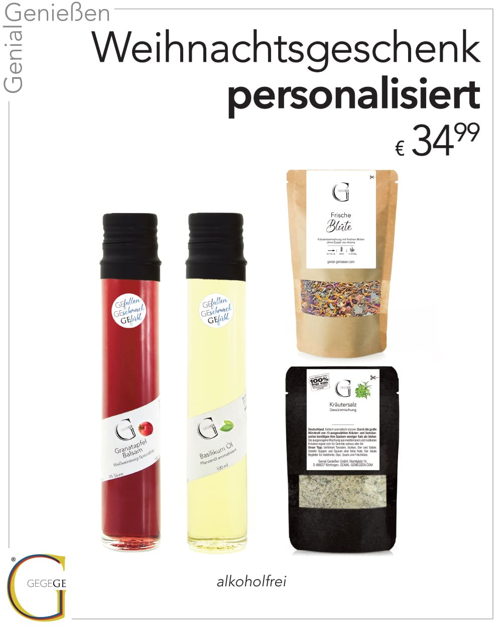 Personalisiert weihnachtlich klein ohne Alkohol