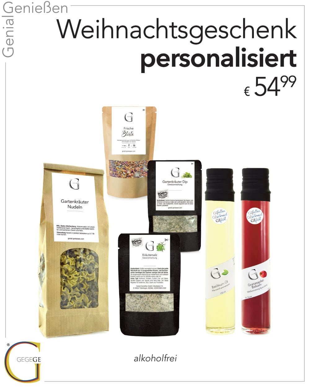 Personalisiert weihnachtlich groß ohne Alkohol