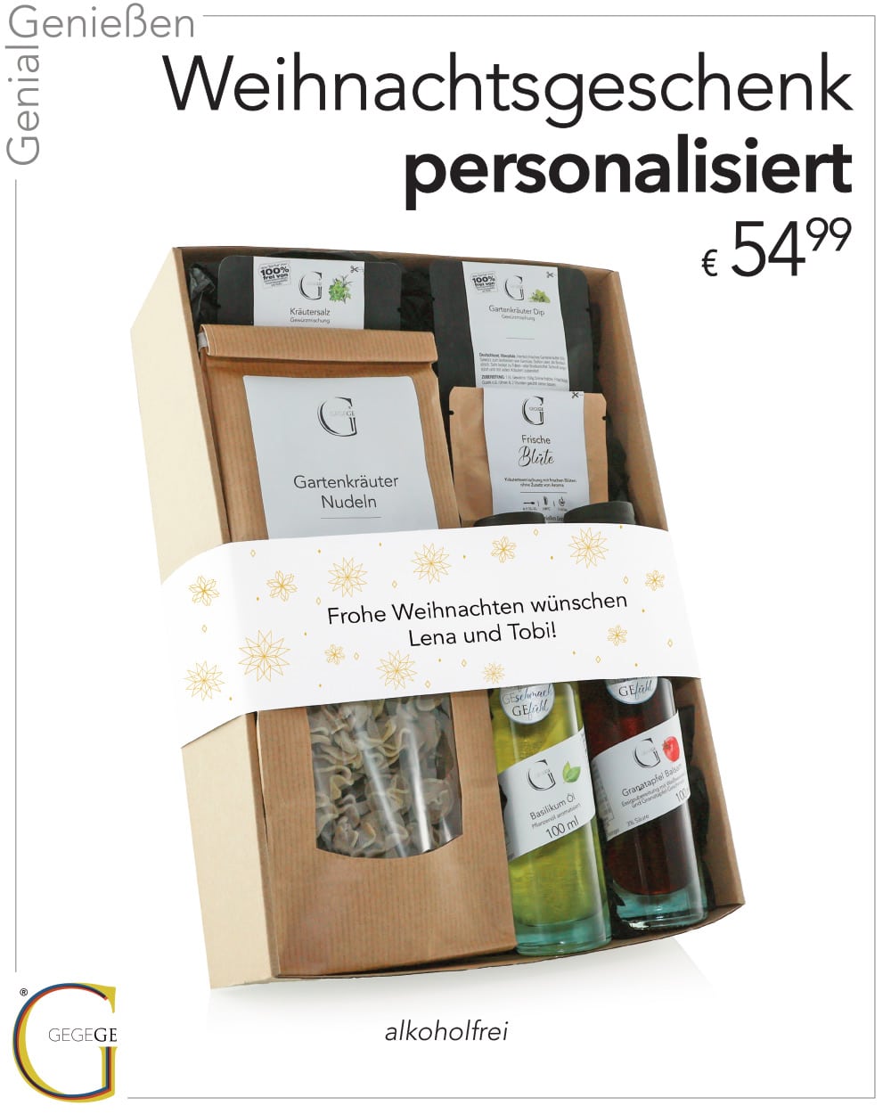 Personalisiert weihnachtlich groß ohne Alkohol